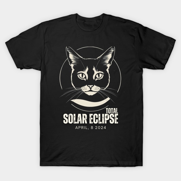 CAT OF THE TOTAL SOLAR ECLIPSE 2024 T-Shirt by Lolane